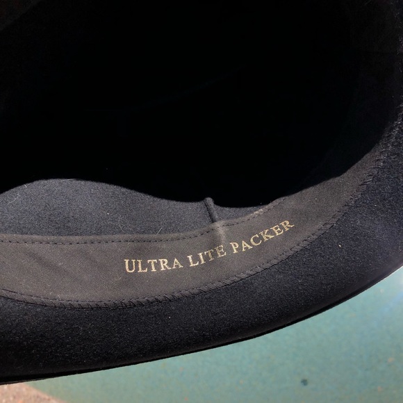 Bailey of Hollywood Ultra Lite Packer Black Wool Fedora L - Picture 6 of 8